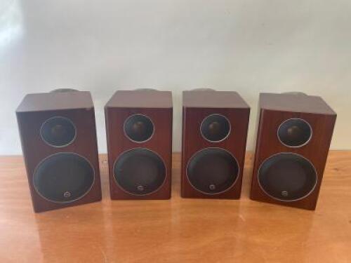 4 x Radius90 Speakers with Wall Brackets. Size H20cm.