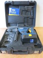 Power Craft 24v Cordless Hammer Drill, Model 9144 with Battery in Carry Case. NOTE: requires charger.