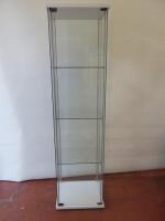 2 x Glass Display Cabinet with 3 Glass Shelves, Size H164cm x W43cm x D37cm.