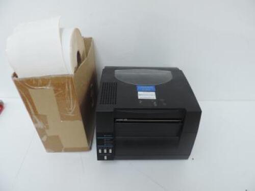 Citizen Desktop Barcode Label Printer CL-S521, Model JM30-MO1.Comes with Power Supply, & 2 Part Rolls of Labels.