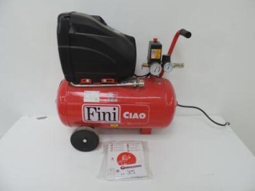 Fini Portable Air Compressor, Model CIAO 25/1850, PSI 116. Comes with User & Maintenance Manual.