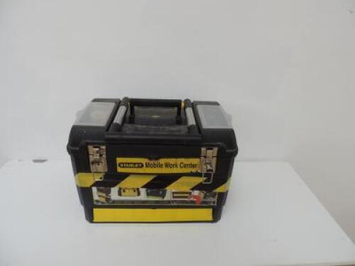 Stanley Tool Box with Assorted Hand Tools to Include: Spanners, Screw Drivers, Hammer, Stanley Blades, Hacksaw, Glue Guns etc (As Viewed/Pictured).