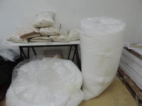 2 x Sacks of Polystyrene Beads & 7 x Bags of Loose Filling European Duck Feathers.