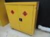 COSHH Metal Yellow 2 Door Cabinet with 1 Shelf and Set of 4 for Mobility. Size H90cm x W90cm x D46cm. - 2