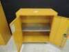 COSHH Metal Yellow 2 Door Cabinet with 1 Shelf and Set of 4 for Mobility. Size H90cm x W90cm x D46cm. - 4