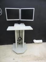 Pair of 19" Samsung Syncmaster Color Display Units, Model 913n on Metal Stand.