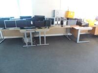 Lot of Office Furniture to Include: 6 x Office Desks, 4 x Pedestals, 1 x Round Meeting Table & 2 x Folding Tables.