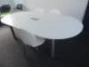 White Wooden Meeting Table with Metal Legs & 4 x Chairs. Size L240cm. - 3