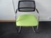 4 x Cantilever Chairs with Green Padded Seat, Mesh Back and On Chrome Frame. - 3