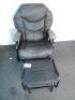 Black Faux Leather Rocking/Swivel Chair with Rocking Foot Stall. NOTE: Condition (As Viewed/Pictured). - 2