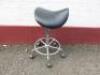 2 x Saddle Stool with 1 x Chrome Base & 1 x Plastic Base. - 2