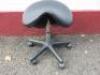 2 x Saddle Stool with 1 x Chrome Base & 1 x Plastic Base. - 4