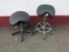 2 x Saddle Stool with 1 x Chrome Base & 1 x Plastic Base. - 6