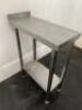 Stainless Steel Prep Table with Splash Back & Shelf Under, Size H90cm x W30cm x D70cm. - 4