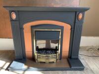 Suncrest Fire Surrounds Ltd Electric Fire & Wooden & Tiles Surround, Model GD940. Size H96cm x W123cm x D43cm.