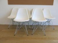 6 x Vitra Eames DSR White Plastic Chair.