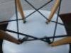 4 x Eames Style Chairs in White with Light Wood Legs. - 4