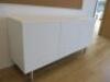 Wooden 3 Door Cabinet in White with Shelves. Size H79 x W160cm x D45cm. NOTE: back panel cut out. - 2