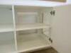 Wooden 3 Door Cabinet in White with Shelves. Size H79 x W160cm x D45cm. NOTE: back panel cut out. - 4