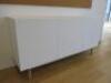 Wooden 3 Door Cabinet in White with Shelves. Size H79 x W160cm x D45cm. - 2
