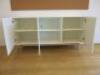 Wooden 3 Door Cabinet in White with Shelves. Size H79 x W160cm x D45cm. - 3