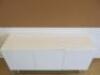 Wooden 3 Door Cabinet in White with Shelves. Size H79 x W160cm x D45cm. - 7