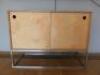 Plywood 2 Door Cabinet on Metal Box Frame. Size H90cm x W120cm x D56cm.
