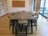 Black Metal Framed Dining/Boardroom Table with Grey Concrete Top. Size H77cm x W190cm x D100cm