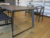 Black Metal Framed Dining/Boardroom Table with Grey Concrete Top. Size H77cm x W190cm x D100cm - 3