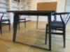 Black Metal Framed Dining/Boardroom Table with Grey Concrete Top. Size H77cm x W190cm x D100cm - 4