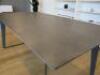Black Metal Framed Dining/Boardroom Table with Grey Concrete Top. Size H77cm x W190cm x D100cm - 2