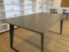 Black Metal Framed Dining/Boardroom Table with Grey Concrete Top. Size H77cm x W190cm x D100cm - 4