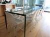 4 Piece Extending Glass Top Dining/Boardroom Table with Metal Frame, Size H75cm x W270cm x D90cm. - 2