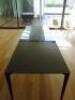 4 Piece Extending Glass Top Dining/Boardroom Table with Metal Frame, Size H75cm x W270cm x D90cm. - 3