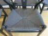 6 x Black Wishbone Chairs with Black Seat, Size H78cm x W50cm x D42cm. - 3