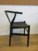6 x Black Wishbone Chairs with Black Seat, Size H78cm x W50cm x D42cm. - 7