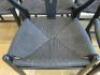 6 x Black Wishbone Chairs with Black Seat, Size H78cm x W50cm x D42cm. - 3