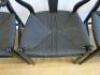 6 x Black Wishbone Chairs with Black Seat, Size H78cm x W50cm x D42cm. - 5