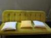 MADE Pear Green Brushed Velour Button Back Sofa/Day Bed on Wooden Legs, Size H82cm x W186cm x D80cm. Comes with 3 Scatter Cushions. - 7