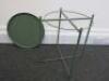 Green Metal Side Tray Table on Frame Base. - 3