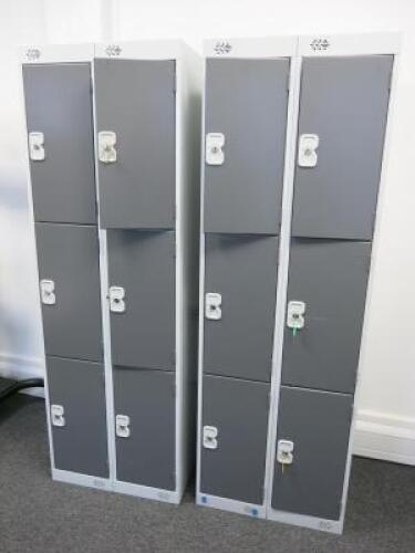 2 x Banks of 6 BioCote Personnel Lockers. NOTE: requires some new keys/locks.