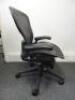Herman Miller Aeron Ergonomic Adjustable Mesh Office Chair in Graphite Grey with Adjustable Arm Rests & Leather Padded Arm Caps, Size B. - 2