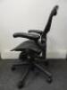 Herman Miller Aeron Ergonomic Adjustable Mesh Office Chair in Graphite Grey with Adjustable Arm Rests & Leather Padded Arm Caps, Size B. - 2