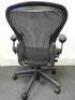 Herman Miller Aeron Ergonomic Adjustable Mesh Office Chair in Graphite Grey with Adjustable Arm Rests & Leather Padded Arm Caps, Size B. - 3