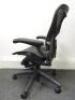 Herman Miller Aeron Ergonomic Adjustable Mesh Office Chair in Graphite Grey with Adjustable Arm Rests & Leather Padded Arm Caps, Size B. - 2