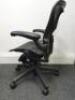 Herman Miller Aeron Ergonomic Adjustable Mesh Office Chair in Graphite Grey with Adjustable Arm Rests & Leather Padded Arm Caps, Size B. - 2
