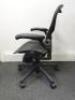 Herman Miller Aeron Ergonomic Adjustable Mesh Office Chair in Graphite Grey with Adjustable Arm Rests & Leather Padded Arm Caps, Size B. - 2
