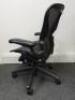 Herman Miller Aeron Ergonomic Adjustable Mesh Office Chair in Graphite Grey with Adjustable Arm Rests & Leather Padded Arm Caps, Size B. - 2