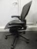Herman Miller Aeron Ergonomic Adjustable Mesh Office Chair in Graphite Grey with Adjustable Arm Rests & Leather Padded Arm Caps, Size B. - 2