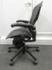 Herman Miller Aeron Ergonomic Adjustable Mesh Office Chair in Graphite Grey with Adjustable Arm Rests & Leather Padded Arm Caps, Size B. - 2